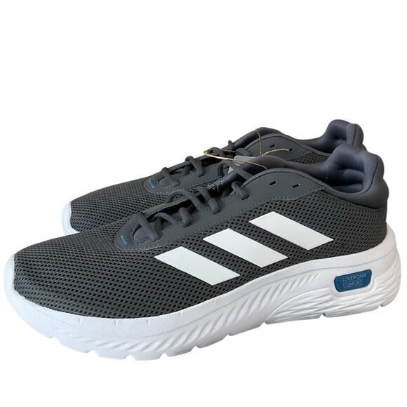 adidas Men’s Cloud foam Comfy Everyday Shoes Grey White Size 9 NEW in Box - Picture 4 of 10